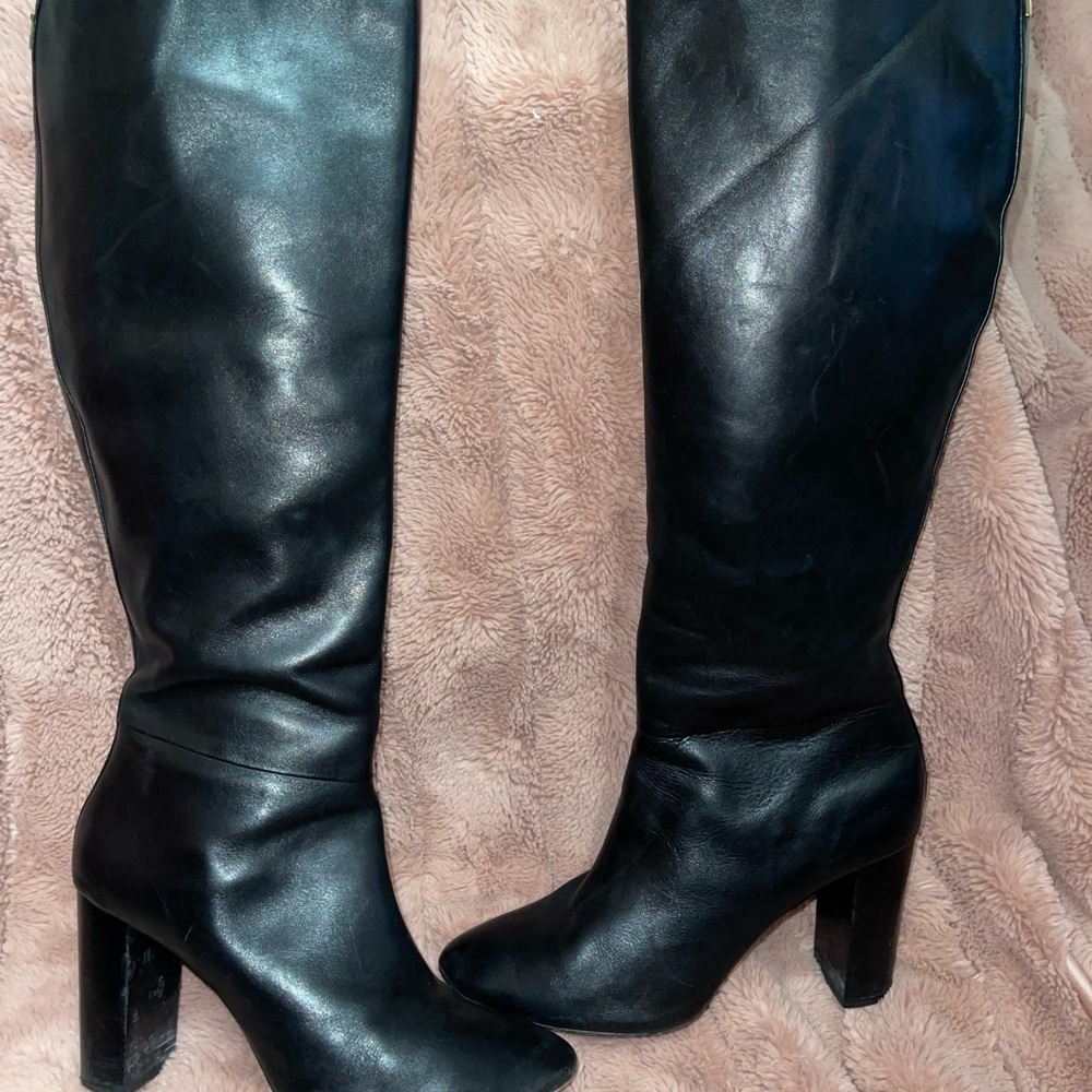 Ted Baker -London Lothari Knee High Black Leather Boots Womens Size 41 (9, 10.5)